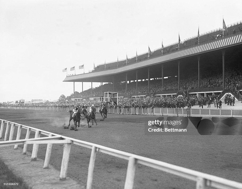 Race on Opening Day at Belmont Park Race Track