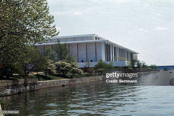 Washington, DC - ORIGINAL CAPTION READS: Exterior views of the John F. Kennedy Center for the Performing Arts. The building is situated at river's...