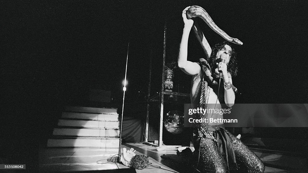 Alice Cooper Performing with a Boa Constrictor