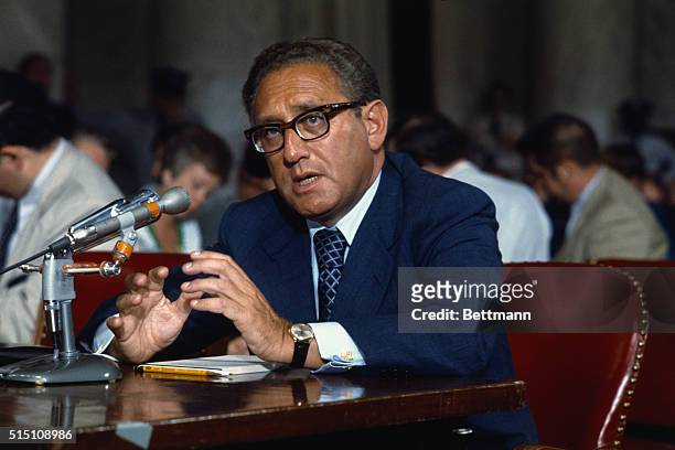 Appearing before the Senate Foreign Relations Committee 9/7 on his nomination to be Secretary of State, Henry Kissinger pledged to cooperate closely...
