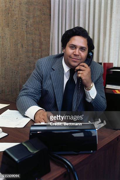 Vice-Mayor of Atlanta Maynard Jackson in his office in Atlanta, Georgia, July 1973.