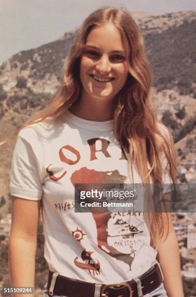 Patricia Hearst is shown while she was on a credit course tour of Italy and Greece from about mid-June to mid-July in 1972. At the same time she was...
