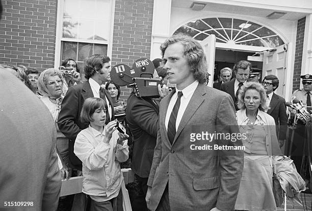 Joseph Patrick Kennedy II, eldest son of the late Senator Robert Kennedy , is followed from Nantucket District Court by his mother, Mrs. Ethel...