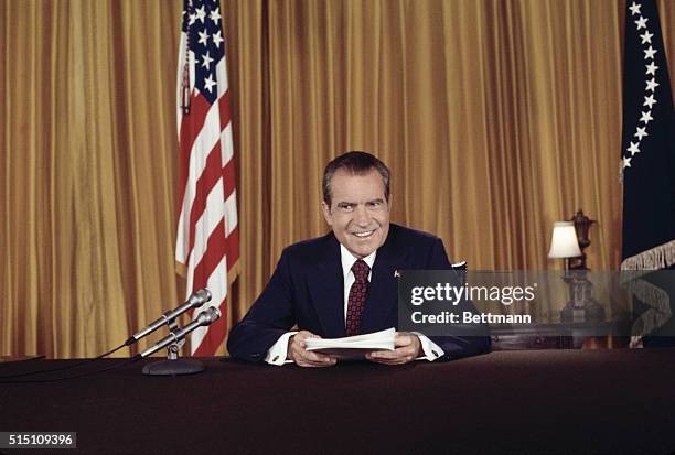 President Nixon, in a nationally televised address 8/15, asks for support against "those who would exploit Watergate in order to keep us from doing...