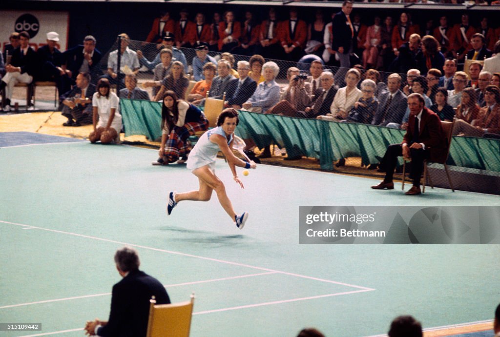 Billie Jean King in Game Against Bobby Riggs