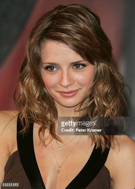 Actress Mischa Barton attends a press conference for the launch of the new Swatch line "Paparazzi" by Swatch and Microsoft on October 20, 2004 in New...