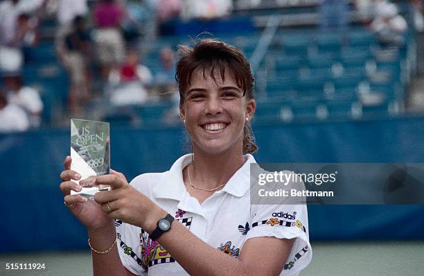 Fourteen year old tennis great Jennifer Capriati at the U.S. Open.