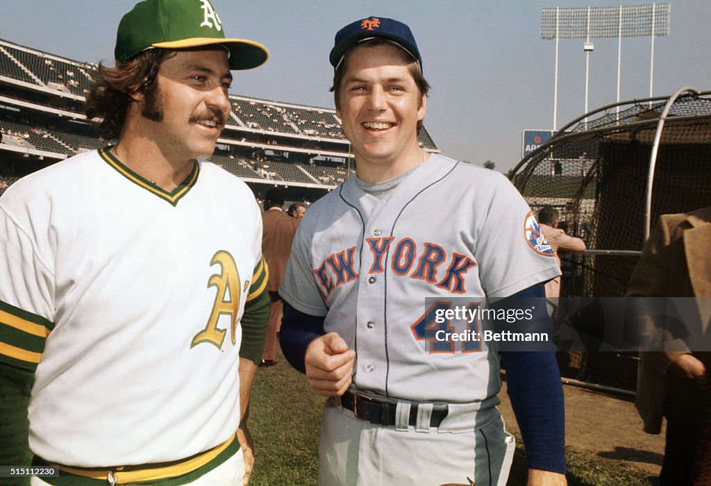 James "Catfish" Hunter and Tom Seaver on Baseball Field