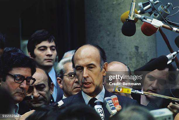 Paris, France: The new French President elect Valery Giscard d'Estaing, the former Finance Minister, as he leaves Elysee Palace, , May 20th, after a...