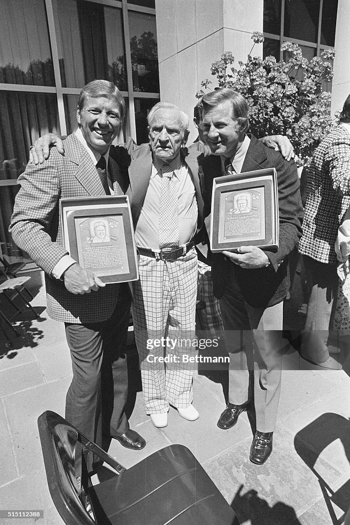 Casey Stengel with Mickey Mantle and Whitey Ford