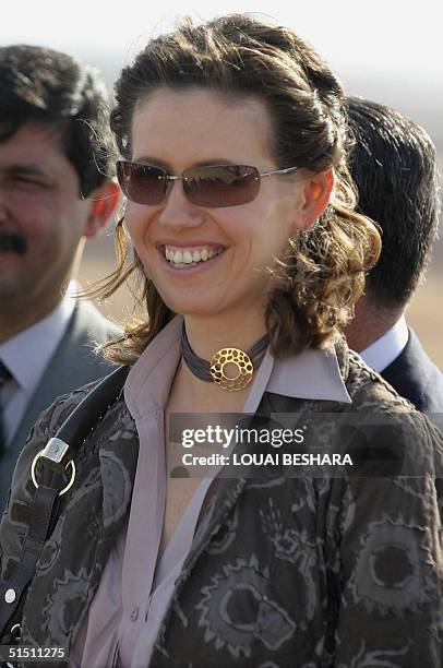 Syria's First Lady Asma al-Assad attends a ceremony during which she received an honorary doctorate from the Faculty of Archeology of Rome's La...