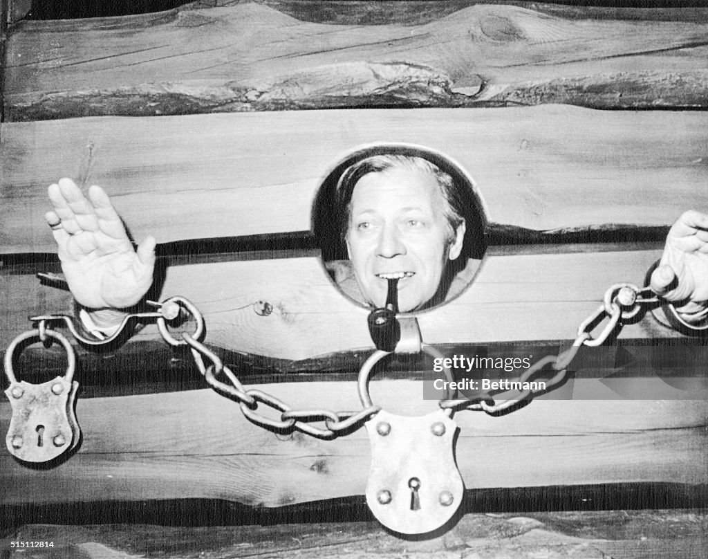 Helmut Schmidt with His Hands Locked