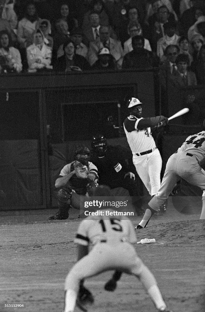 Hank Aaron Hitting Home Run