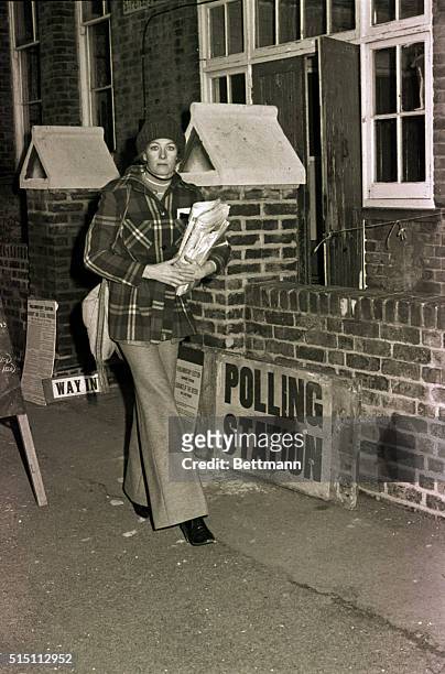 London, England- Vanessa Redgrave, candidate for the Trotskyist Workers Revolutionary Party for East Newham, London, leaves a polling booth in...