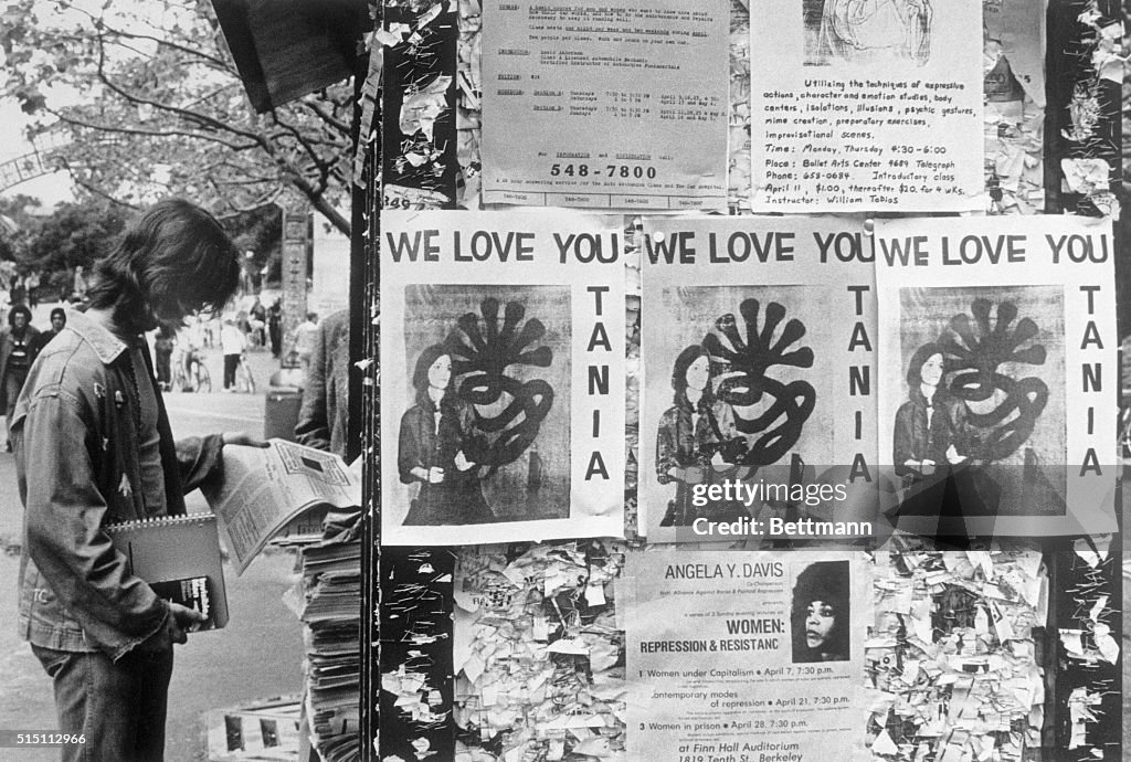 Posters of Patty Hearst on College Campus