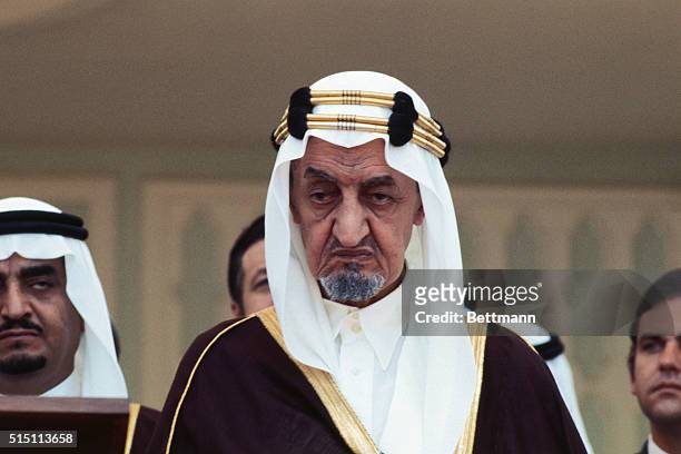 Riyadh, Saudi Arabia: King Faisal of Saudi Arabia was assassinated in the royal palace by a "mentally unsound" nephew, Riyadh Radio said 3/25.