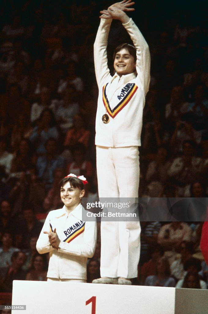 Nadia Comaneci during Olympic Games