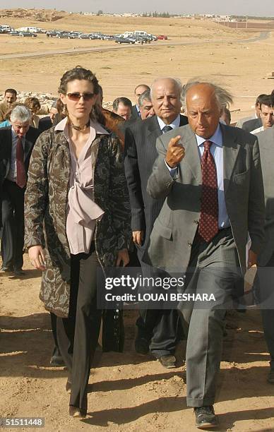 Syria's First Lady Asma al-Assad tours with Paolo Matthiae, the Italian head of the Archeology and History of Art department of Rome's La Sapienza...