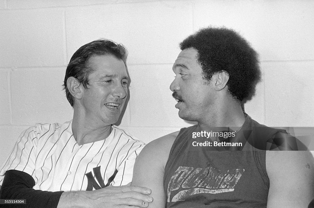 Billy Martin Talking with Reggie Jackson