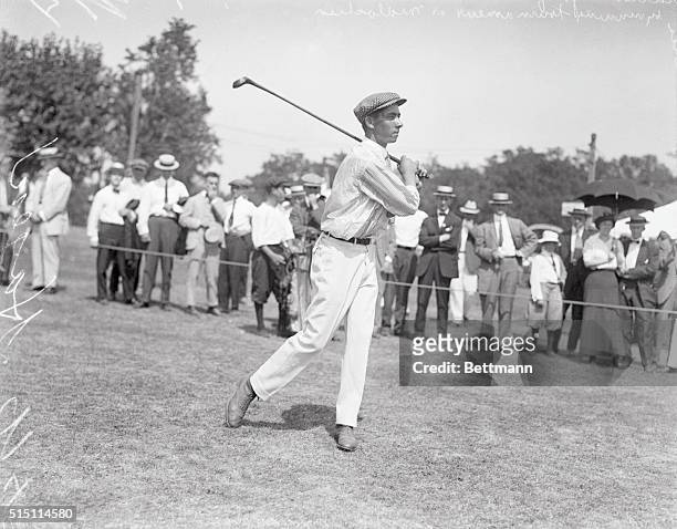 Walter C. Hagen, twenty two years old, native professional of Rochester, NY, who displaced Francis Ouimet as open Golf Champion of America by winning...