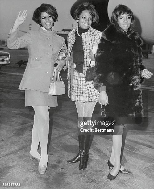 The Supremes, left to right: Cindy Birdsong; Diana Ross and Mary Wilson.