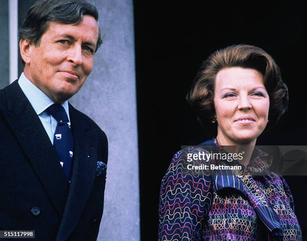 Portrait of Prince Claus of the Netherlands with his wife, Crown Princess Beatrix.