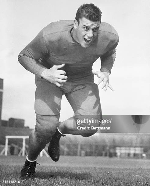 Football Player Leo Nomellini at the University of Minnesota. Nomellini was a Hall of Fame American football player and two-time All-American player...