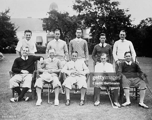 Play for walker cup. Photo shows the American Walker Cup team who is taking part in International series for the walker Cup Championships at Chicago...