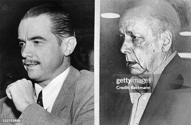 Reclusive billionaire industrialist Howard Hughes in a 1947 photo and in 1972 The 1972 photo was taken in Vancouver, British Columbia and is believed...