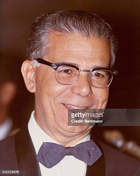 Closeup of Joaquin Balaguer, President of the Dominican Republic. Undated color slide.