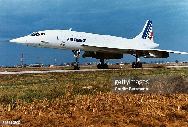 Concorde airliner of Air France on the ground.