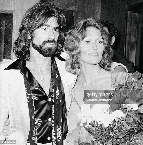 Beverly Hills, Ca.: Actress Faye Dunaway and musician composer Peter Wolf leave Beverly Hills Municipal court after their marriage. Miss Dunaway,...
