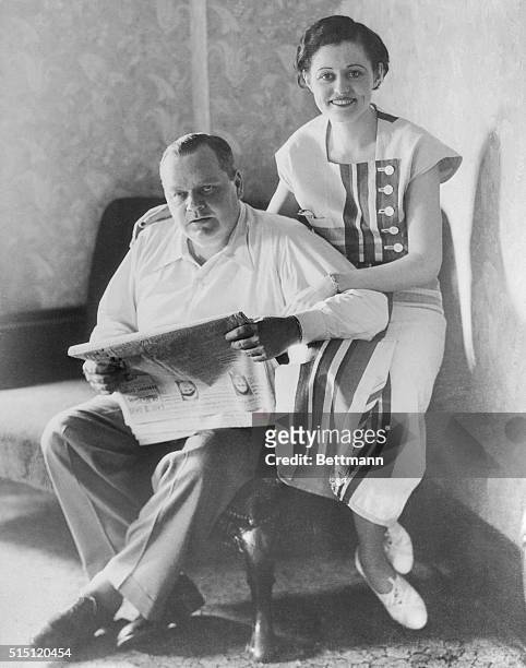 Roscoe Arbuckle and Addie McPhail. Roscoe "Fatty" Arbuckle, a comedian for years is here with his fiance, Miss Addie McPhail, who will soon be wed...
