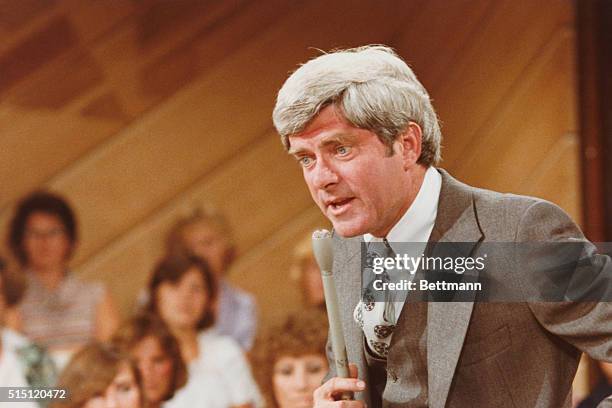 Emmy award-winning talk show host Phil Donahue after ten years on the air.