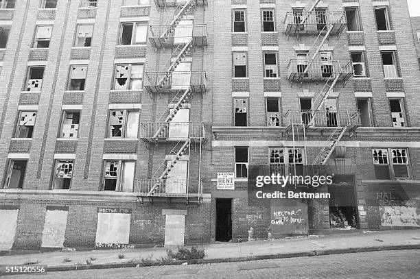 Path of rubble leads to abandoned buildings in this recent view of one area of New York's South Bronx. President Jimmy Carter recently visited the...