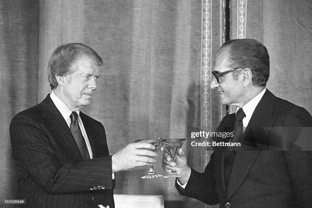 President Jimmy Carter and Shah Reza Pahlavi Toasting