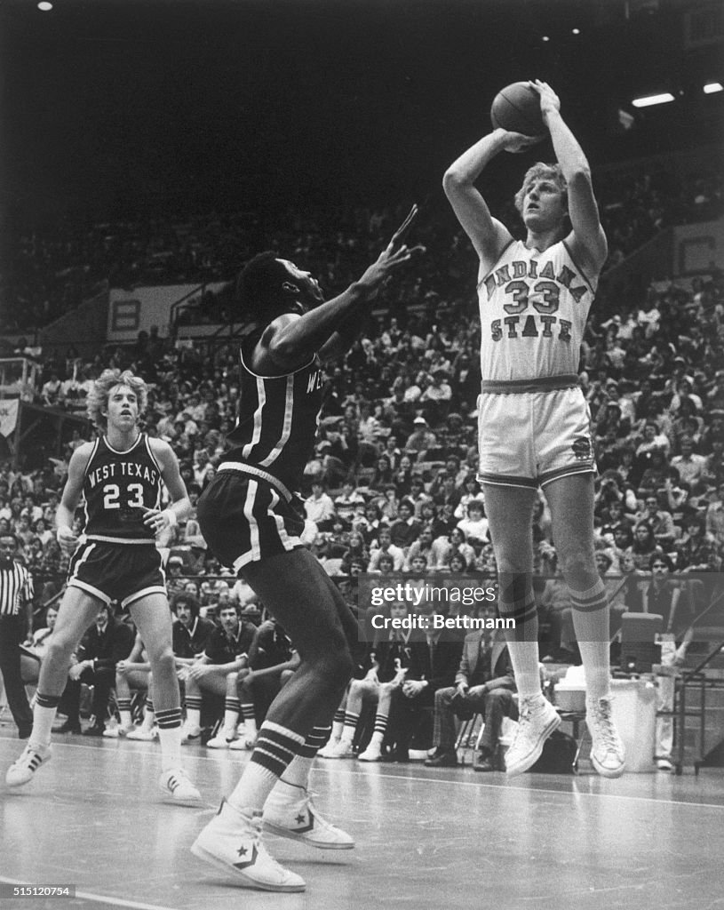 Larry Bird Shooting Basketball