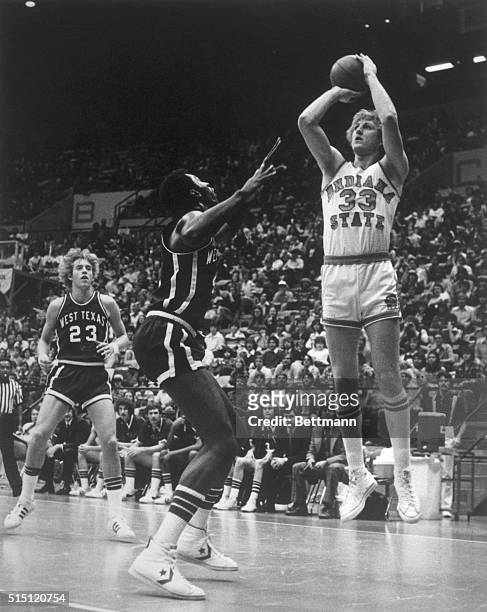 Larry Bird of Indiana State University in Action Against West Texas.