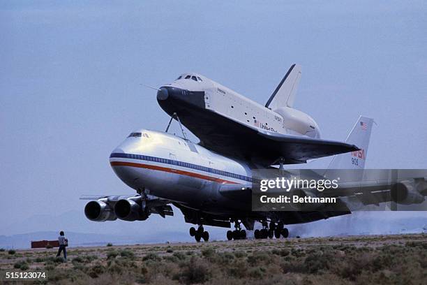 The Space Shuttle Enterprise was a prototype developed for testing purposes throughout 1977. This was the mock-up's second manned captive test...