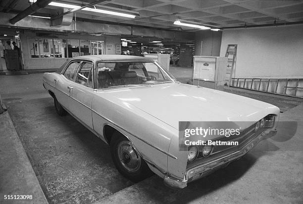 The 1970 Ford Galaxy owned by David Berkowitz of Yonkers, New York, sits in the garage of Manhattan Police Headquarters here on August 11th. Police...