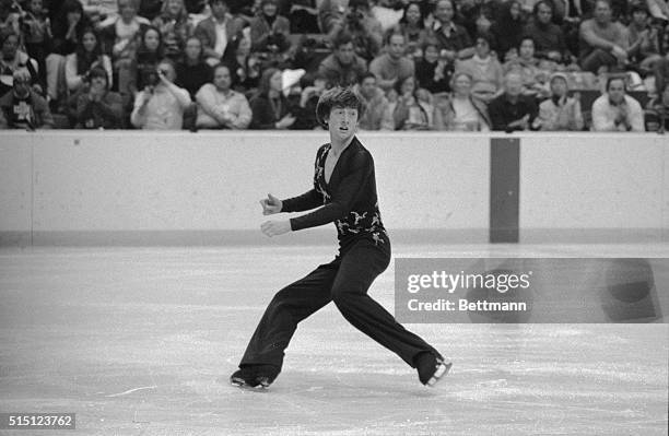 Great Britain's Robin Cousins turns in a sparkling performance in the free skating section of the figures competition at the 1980 Olympics 2/21. The...