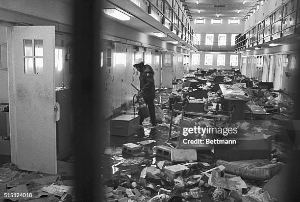 This was the scene in a cellblock at the New Mexico State Penitentiary after 36 hours of rioting ended.