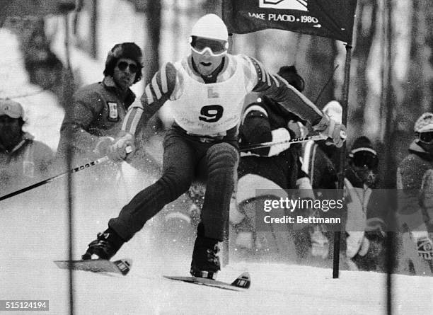 Lake Placid, New York: Ingemar Stenmark of Sweden wins an Olympic gold medal by coming from behind on the second run to take the men's giant slalom...