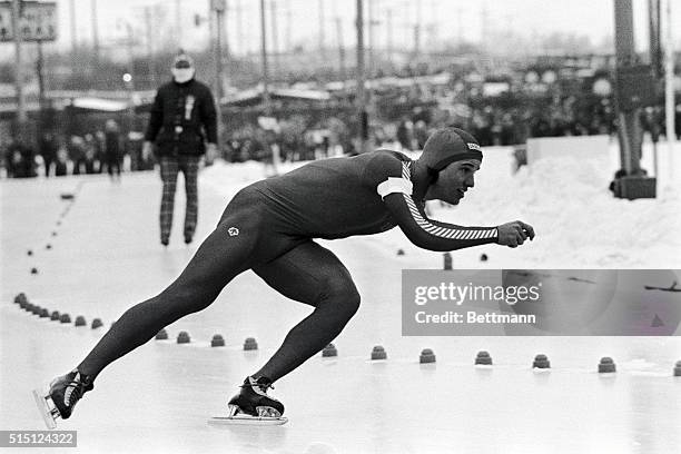 Eric Heiden, of Madison, Wisconsin, won three of the four events in two days of competitions and was crowned 1980 World Sprint Speed Skating...