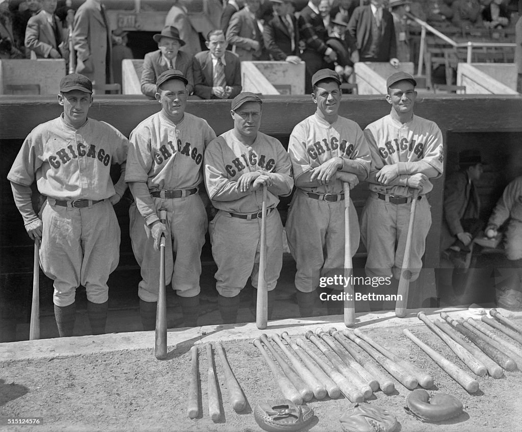 Portrait of Chicago Players Holding Bats