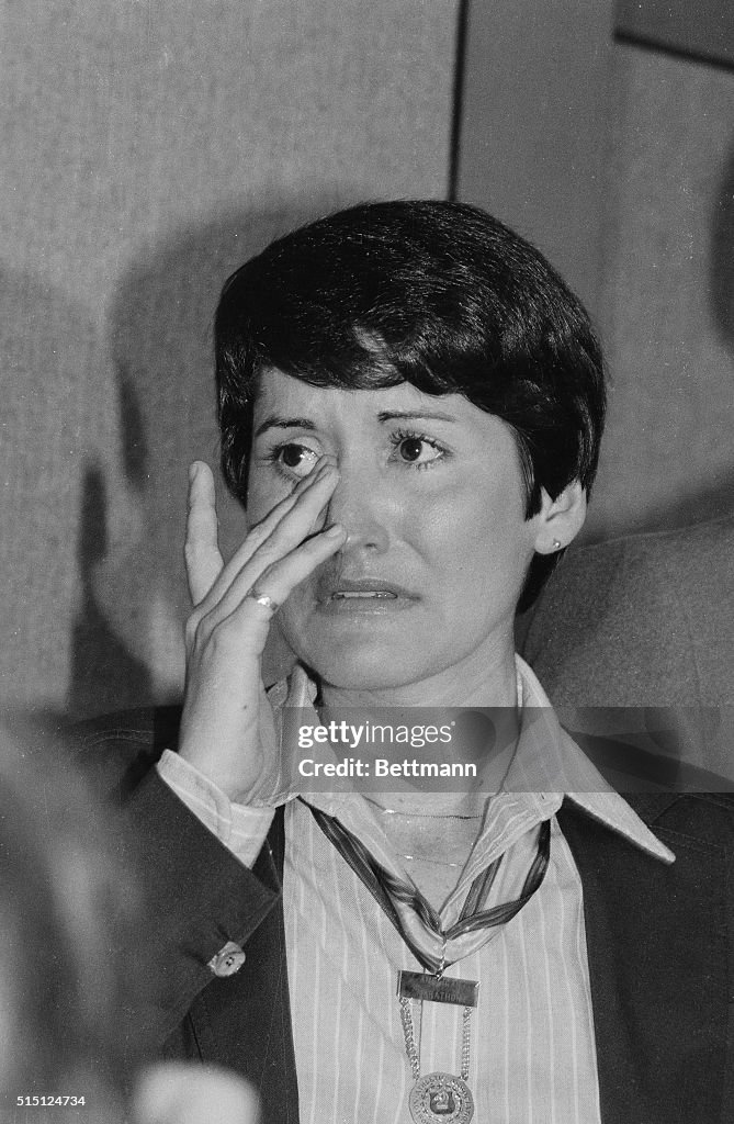 Close Up of Rosie Ruiz Wiping Away Tear