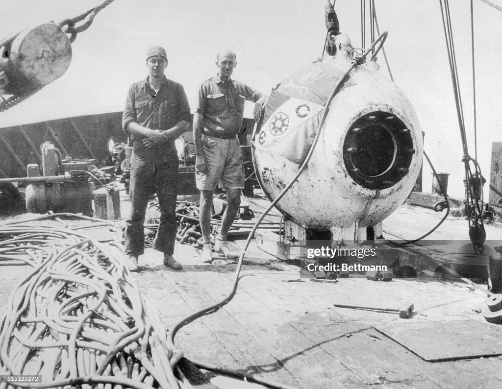 Dr. William Beebe and Otis Barton in Bathysphere