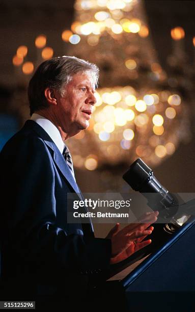 Washington: President Carter tells a group of about 150 U. S. Olympic athletes and officials 3/21 the United States will not go to the 1980 summer...