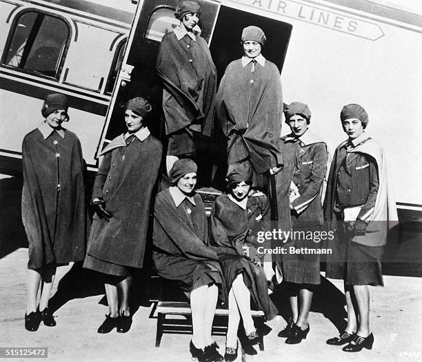 Fifty years ago, Jessie Carter Brohson posed with the original group of eight that became the first women airline stewardesses. All were registered...