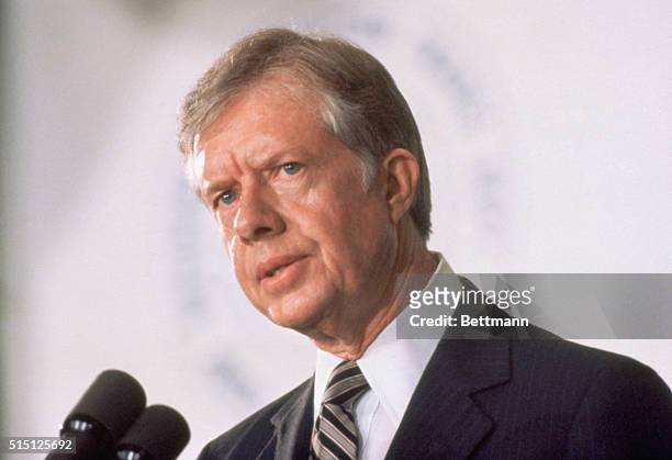 Washington, D.C.: President Carter tells the nation that an attempted rescue of the 53 American hostages in Teheran was scrubbed because of...